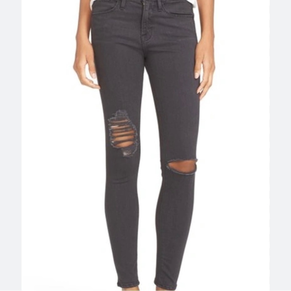 Frame Denim Le High Skinny Distressed Jeans in Tillery Wash Size 25